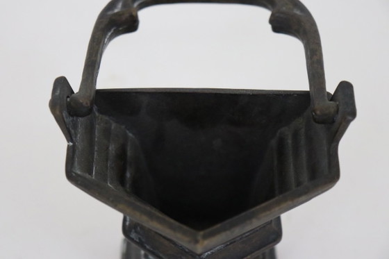Antieke Bronzen Wijwateremmer / Bedwijwaterbakje (Neogotiek) – Wanddecoratie (photo 6 of 7)