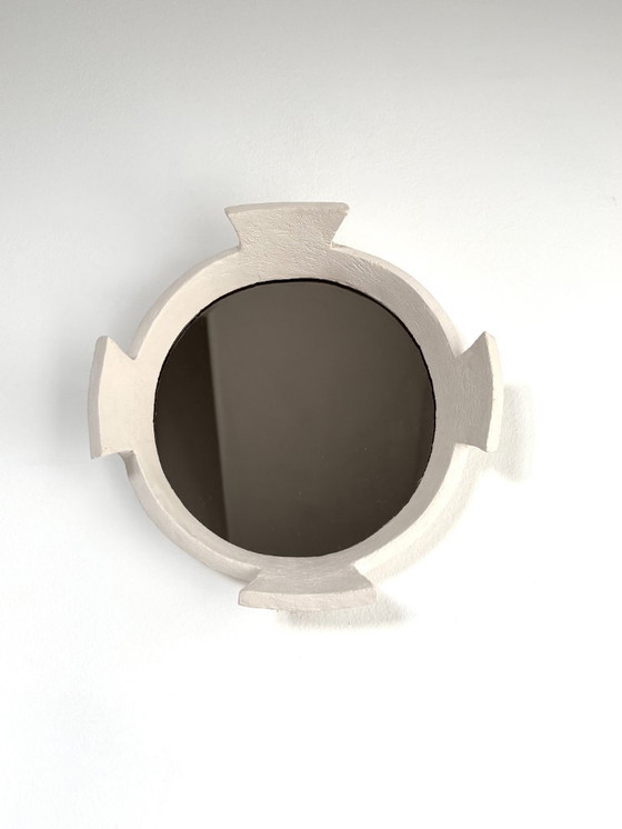 Image 1 of Miroir en céramique contemporain français, « Quadrifoglio » de Renzo Maar