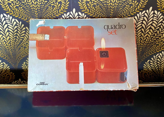 Image 1 of Consul Quadro set da fumo accendino posacenere vintage anni '70 space age