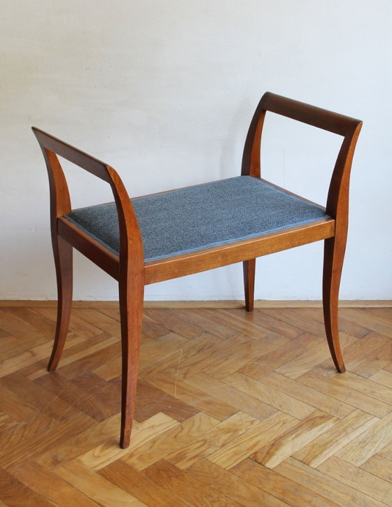 Image 1 of Tabouret sculptural Art Déco à accoudoirs incurvés, vers 1920