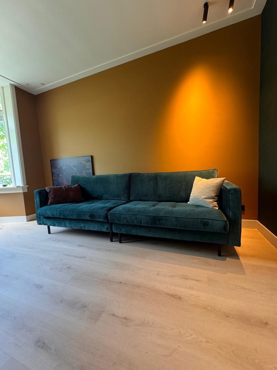 Velvet Sofa Dark Green – Metal (photo 4 of 8)
