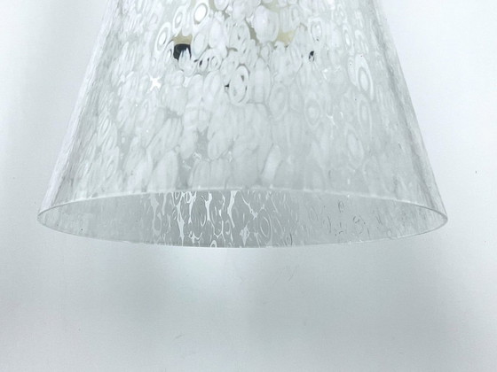 Image 1 of Lustre rare et imposant en verre de Murano et laiton, signé Esperia, par Angelo Brotto. Italie, années 1970.