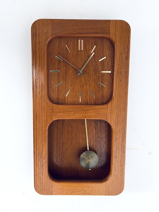 Vintage teak wall clock, DANclock '70