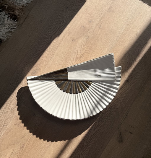 Bosa Ceramiche Shell – bol design sculptural – blanc & or