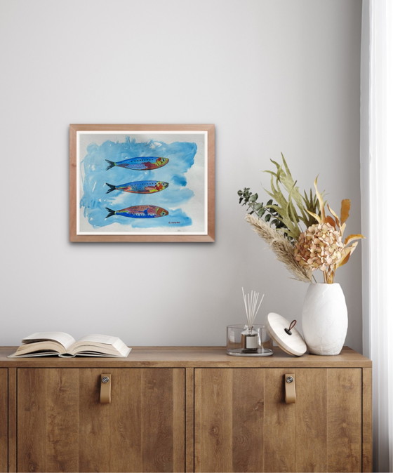 Kleurrijke Sardines Aquarel 30x40 cm – canson, Wanddecoratie, Paper (photo 2 of 8)