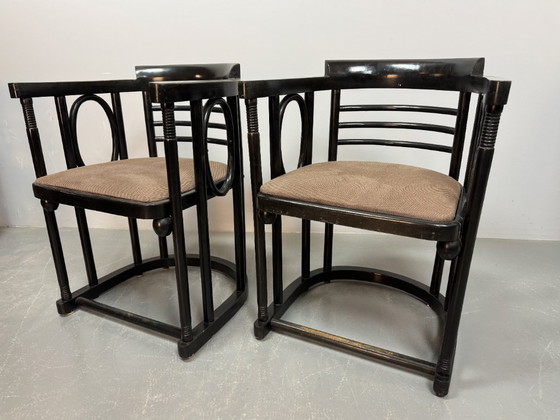 Image 1 of Mid-Century Set of 4 Fledermaus Bauhaus Design Armchairs attributed to Josef Hoffmann for Thonet, Austria 1920s