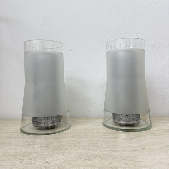 Image 1 of Lampe de table vintage IKEA 80s B9919 - Verre dépoli fait main avec diffuseur