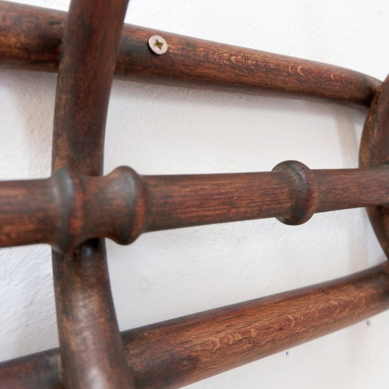 Image 1 of Wandkapstok van gebogen hout in Thonet-stijl – begin 20e eeuw