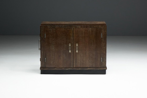 Image 1 of Modernist Art Deco Oak Cabinet, France, 1940s