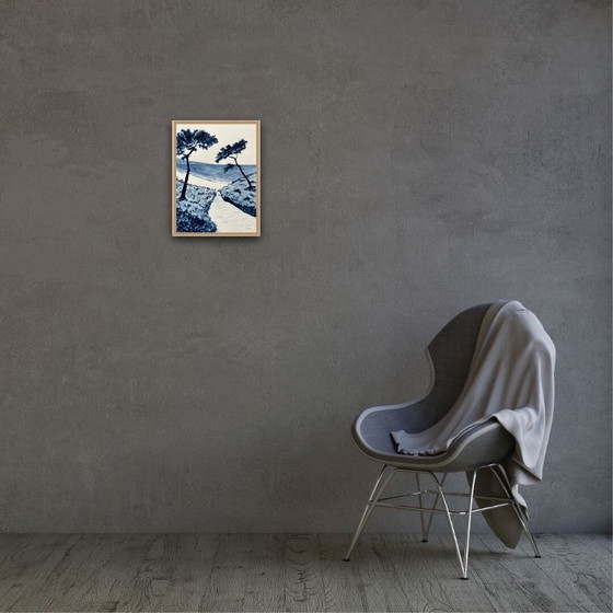 Image 1 of Encre sur papier bambou 40x30cm. Encadrée. 