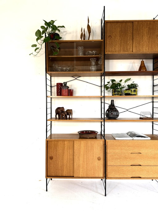 Sistema modulare a parete autoportante Vintage XL, WHB Germania '60 – wandkast, Wood, Glass (photo 2 of 15)