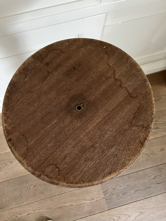 Image 1 of Solid turned twisted Piedestal mahogany