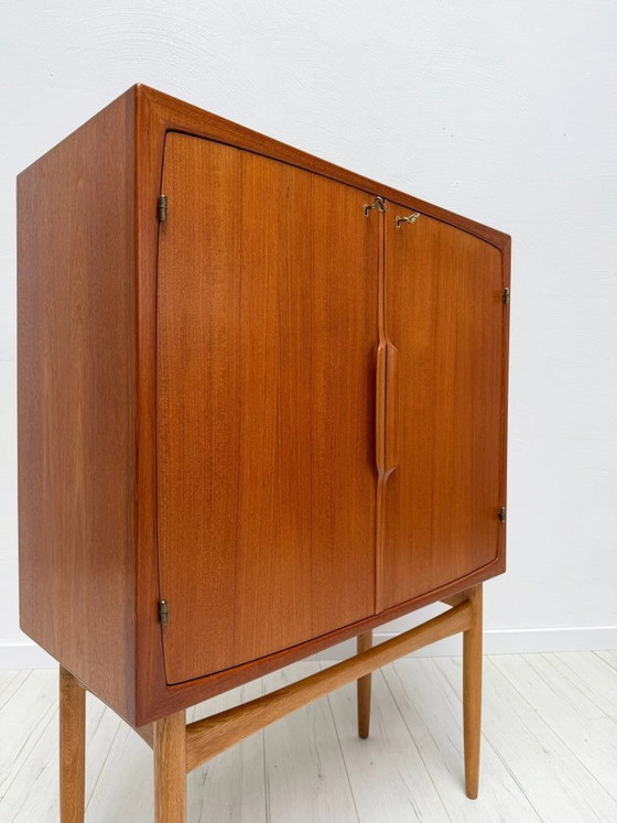 Image 1 of Vintage Torbjørn Afdal 'Bacchus' Teakhouten barkast voor Mellemstrand Møbelfabrik, Noorwegen, jaren 50