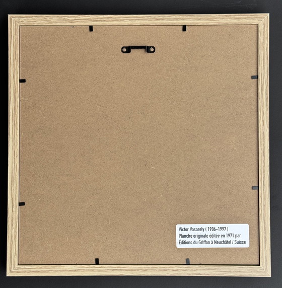 Image 1 of Victor Vasarely - raro disegno originale - 1971 - incorniciato