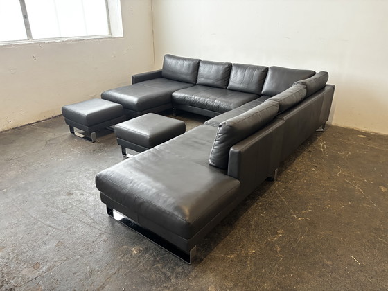 Image 1 of Rolf Benz EGO XXL Designersofa Couch Leder Anthrazit neuwertig!