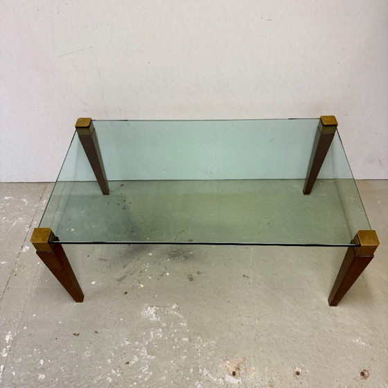 Peter Ghyczy design salontafel messing glas 1970 – Wood, Vintage (photo 9 of 9)