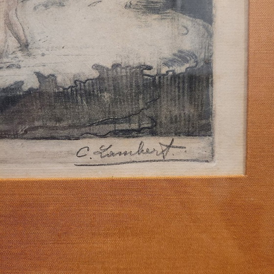 Image 1 of Gouache « Journée à la plage », Clément Lambert (1855 – 1925) – Royaume-Uni