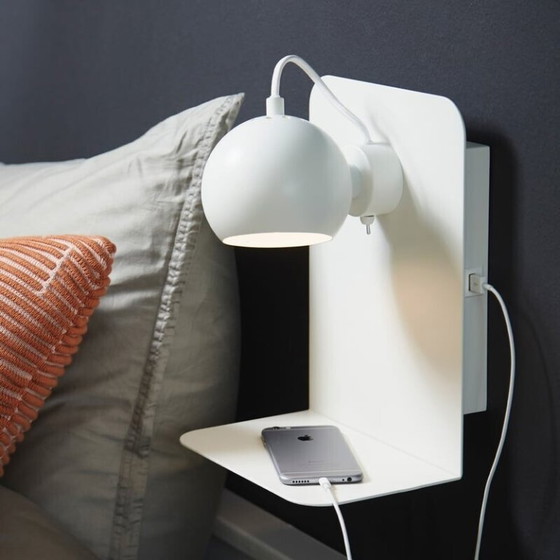 Image 1 of Lot de 2 lampes murales boule Frandsen USB – blanches