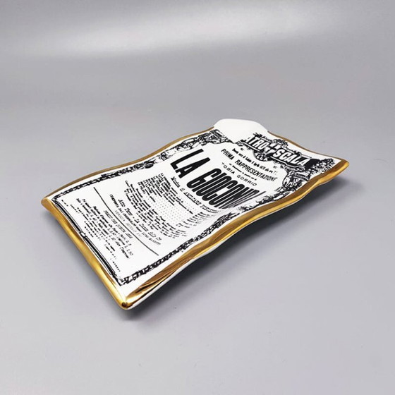 Image 1 of Vide-poche des années 1960 en porcelaine "La Gioconda" par Piero Fornasetti. Fabriqué en Italie