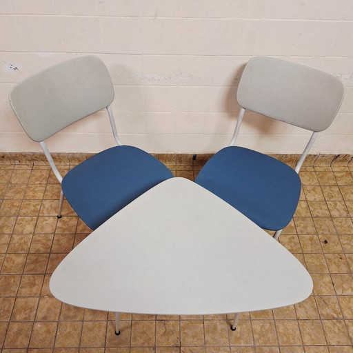 Vintage-Retro-Rawi-Sitzgruppe / Tisch und Stühle / 3-teilig