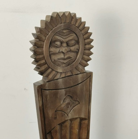 Brutalist Modern Sun Sculptured Chair, 50s – Stools, Wood, Vintage (photo 5 of 5)