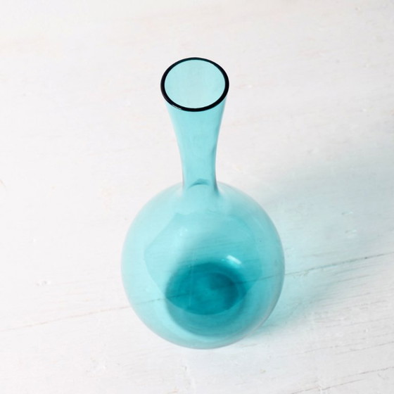 Image 1 of Vintage Mid-Century Light Blue Glass Vase by Arthur Persy / Gullaskruf / Sweden / 1950s