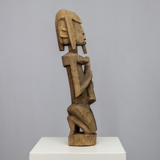 Image 1 of Escultura femenina estilo Dogon tallada a mano, África, década de 1970.