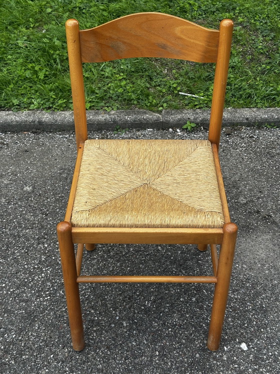 Coppia di sedie in legno e paglia – anni '50-'60 – Sedie da pranzo, Wood (photo 5 of 15)