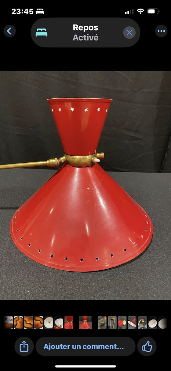 Image 1 of Lampada da parete diabolo rené mathieu lunel stelle in lamiera design xx secolo