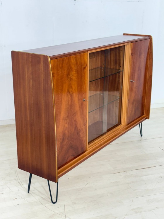 Image 1 of Mid-Century Highboard / Vintage Sideboard / Display Cabinet / Living Room Cabinet – 1960s