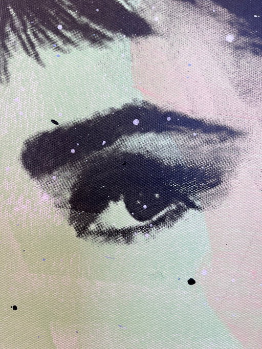 Ronald Chapeau 'Audrey Hepburn' painted screen print