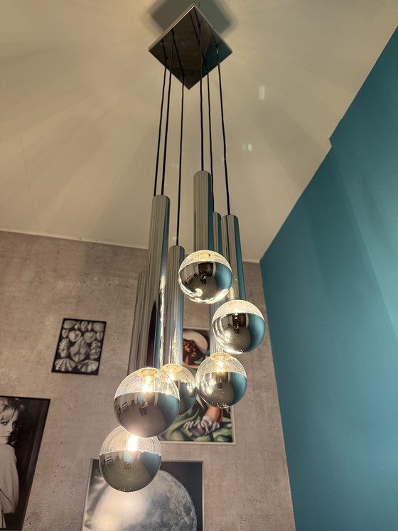 Image 1 of Hanglamp in ruimtetijdstijl van Motoko Ishii voor Staff, 170 cm, jaren 70.