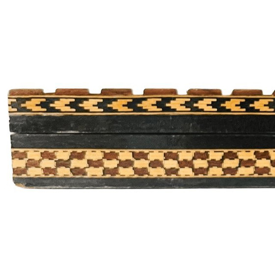 Boîte à cartes vintage en bois à motif géométrique avec incrustations de nacre Khatam – Objets déco, Wood (photo 4 of 6)