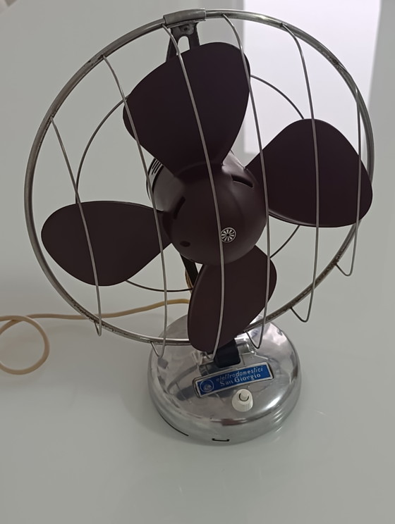 Vintage "San Giorgio La Spezia" Bakelite and Chrome Steel Table Fan – 1960s – Decorative Objects, Metal (photo 6 of 14)