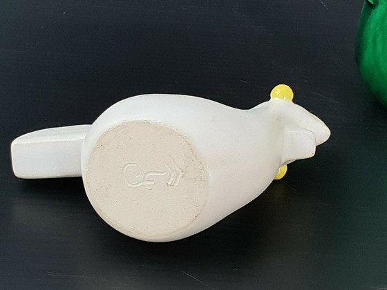 Image 1 of Pair of ceramic roosters and hens, 1950s-1960s vintage.