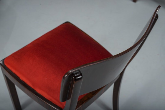 Image 1 of Art Deco Makassar Esszimmerstühle, 1930er Jahre, Satz von 4