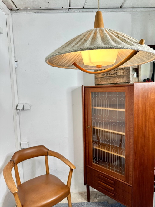 Mid Century Hängeleuchte Leuchte Temde Teak Danish Design Vintage