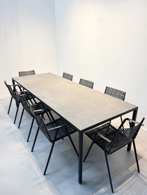 Tribu Illum table de salle à manger 100x267cm ceramique aluminium