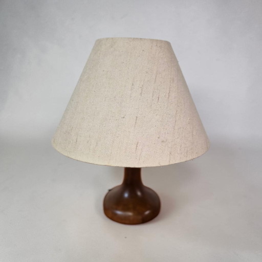 Mid-Century Domus Teak Table Lamp, Light, Table Lamp, Beige, 1960s – tafellampen, Wood