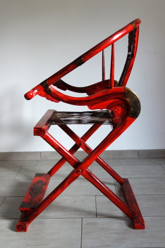 Image 1 of Ancien fauteuil pliant de mandarin, Chine, milieu XXème