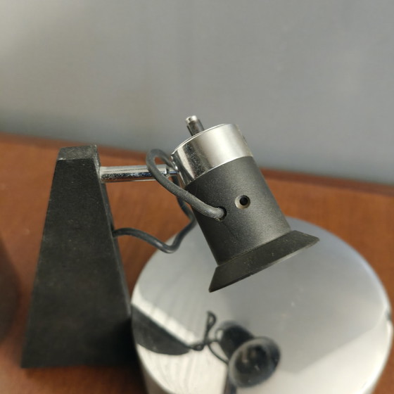 Pair of Lucien Gau LG Paris 23651 Spotlights – French Postmodern Design c. 1990 – Wall lights, Chrome (photo 10 of 15)