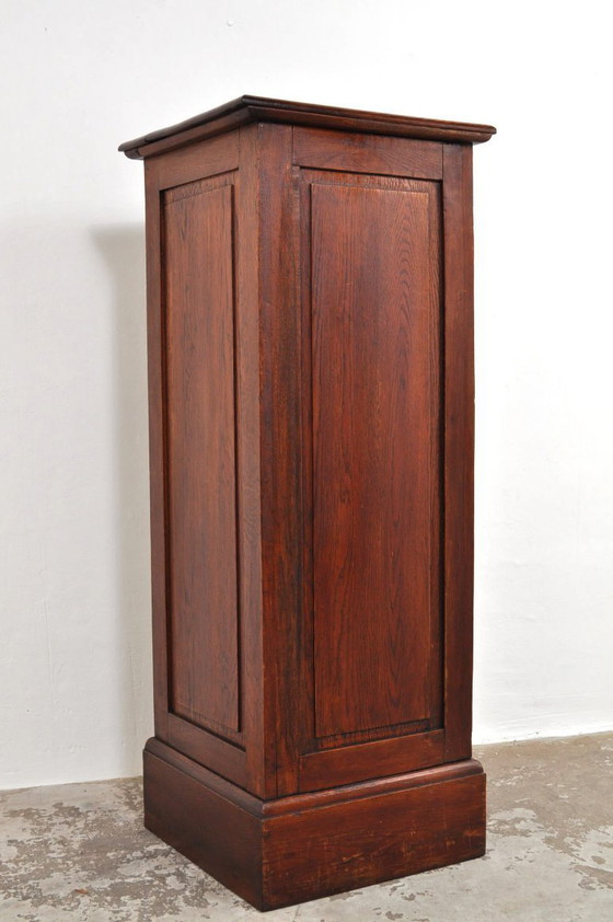 Image 1 of Antieke eiken roldeurkast / archiefkast, 1890s