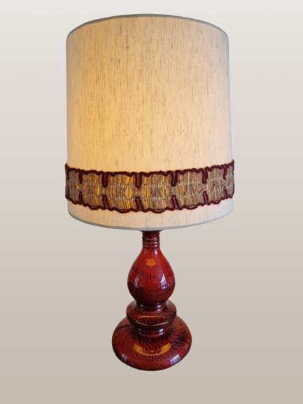 Vintage Hustadt Leuchten Ceramic Table Lamp – Textile (photo 5 of 8)