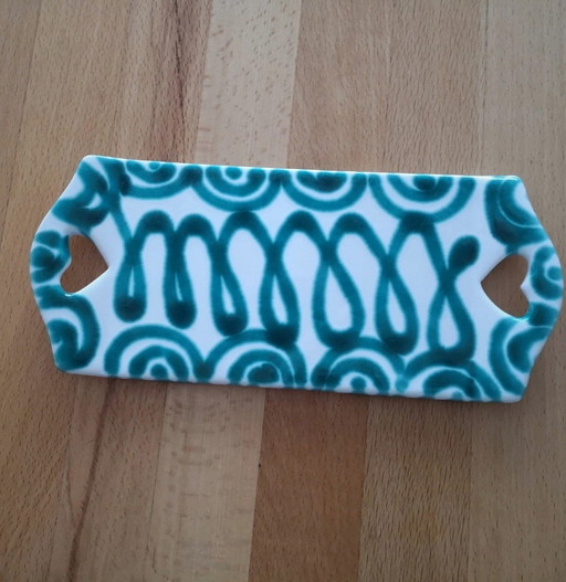 Gmundner Ceramics Breakfast Board Green Flamed