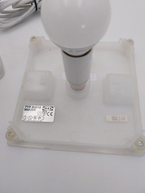 1x 1990's IKEA Iviken Ice Cube Table lamp – Glass, Plastic (photo 7 of 7)