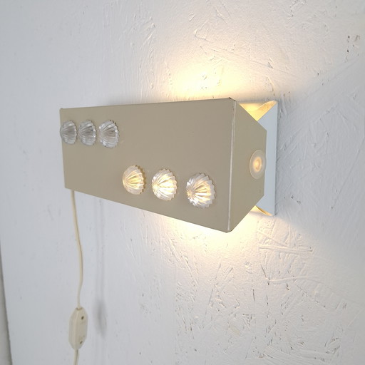 Lampada da parete vintage da letto color crema Herda anni '70