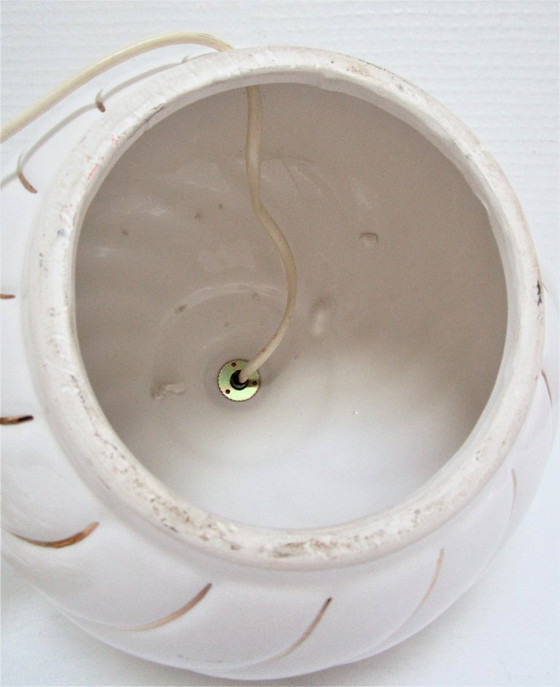 Image 1 of white and gold ceramic lamp by DLG Tommaso Barbie