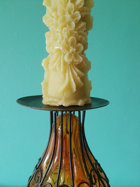 Image 1 of Amazing 60s one-of-a-kind brutalist hand-blown Murano/Venetian candlestick