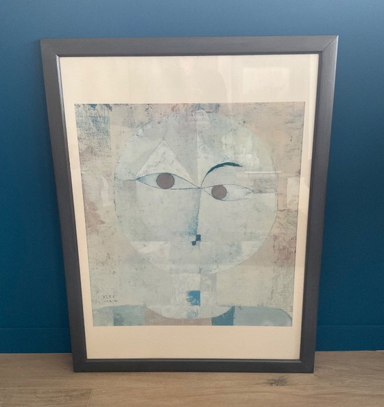 Image 1 of Tableau encadré style Paul Klee – portrait abstrait – déco moderne élégante
