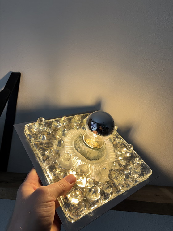 Image 1 of Lampada da parete vintage "Eisglas" Sölken Leuchten anni '70